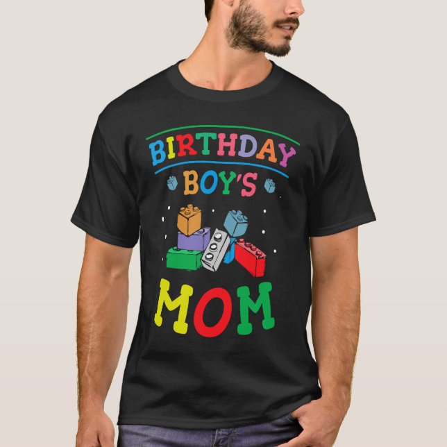 Birthday Boy's Mom Building Blocks  2 T Shirt (Framsida)