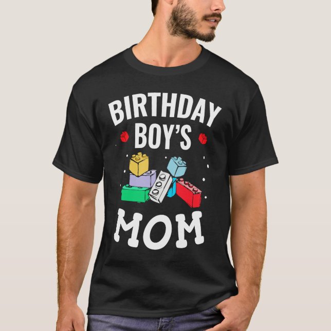 Birthday Boy's Mom Building Blocks  4 T Shirt (Framsida)