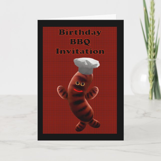 BIRTHDAY BQ-INVITATION - BARBECUE-INVICATION INBJUDAN (Framsida)