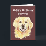 Birthday Brother Watercolor Golden Retriever Hund Kort<br><div class="desc">Brother Birthday Card to Customique,  Watercolor Golden Retriever Hund,  pet</div>