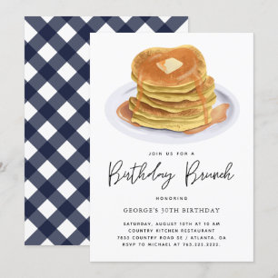 Birthday Brunch Pancakes Party Inbjudningar