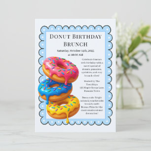 Birthday Brunch Party Pancakes & Donuts Inbjudningar