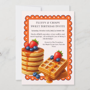 Birthday Brunch Party   Pancakes & waffles Inbjudningar