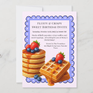 Birthday Brunch Party   Pancakes & waffles Inbjudningar