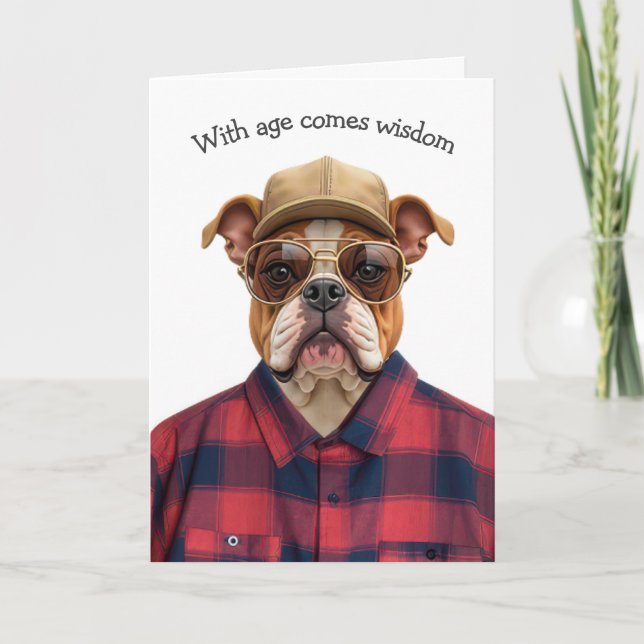 Birthday Bulldog Humor Kort (Framsida)