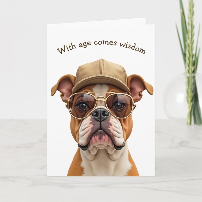 Birthday Bulldog Humor Kort (Framsida)
