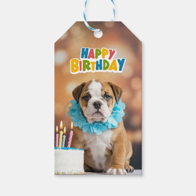 Birthday Bulldog Presentetikett (Framsidan)
