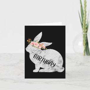 Birthday Bunny Matching Family Blommigt Bunny Rabb Kort