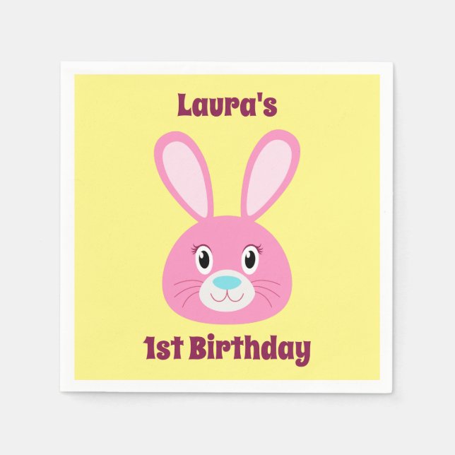 Birthday Bunny Pappersservett (Framsidan)