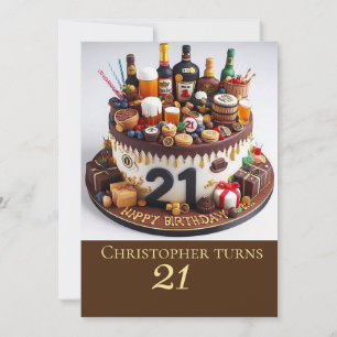 BIRTHDAY CAKE, 21:a FIRANDE Inbjudningar