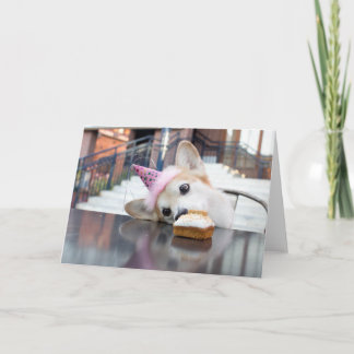 Birthday Cake Corgi Kort