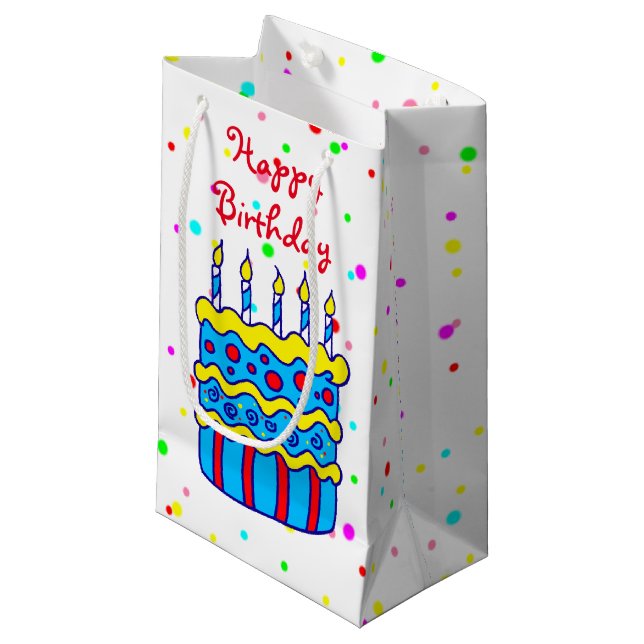 Birthday Cake Party Gift Bag (Framsidan Vinklad)