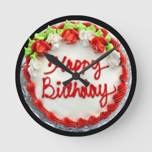 BIRTHDAY CAKE RUND KLOCKA