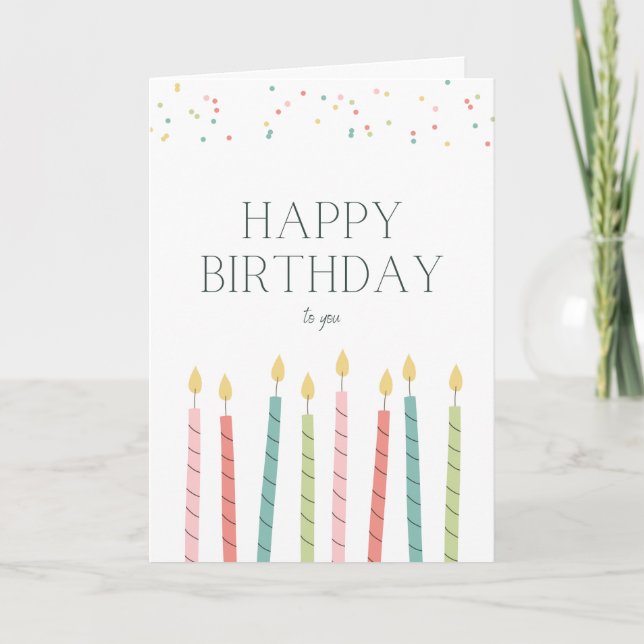 Birthday Candle Greeting Card Kort (Framsida)