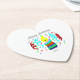 Birthday Candle Greetings Heart Paper Coaster Underlägg Papper