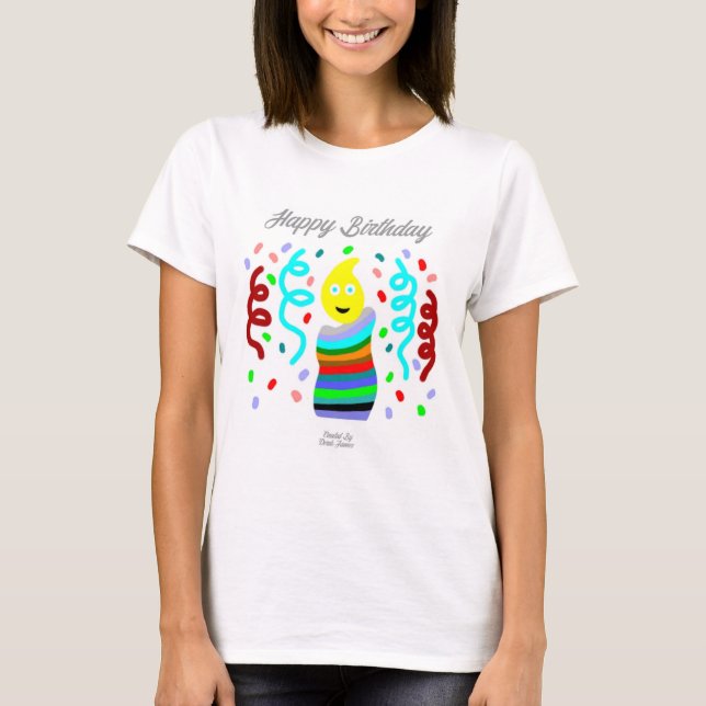 Birthday Candle Greetings Women's Basic T-Shirt (Framsida)