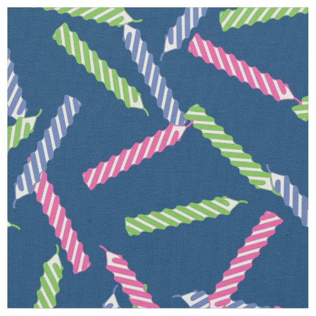 Birthday Candle Mönster Fabric Tyg (Närbild)