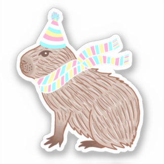 Birthday Capybara Klistermärken