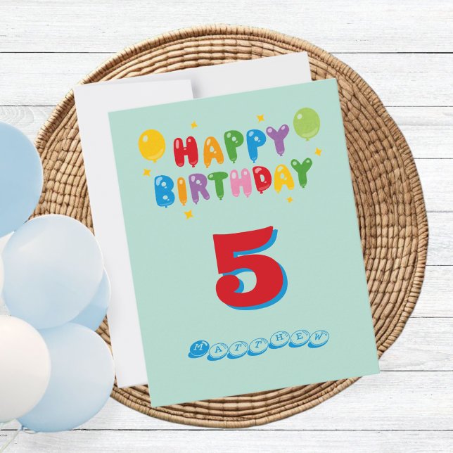 birthday card 5th for kids kort (Skapare uppladdad)