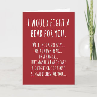 Birthday Card Bear Fight Kort