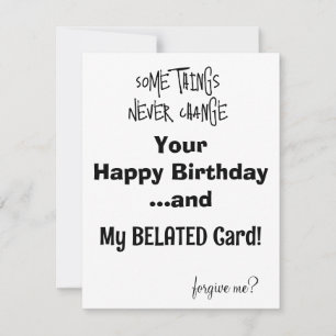 Birthday Card Belated Birthday Card FUNNY CARD Julkort