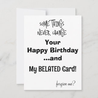 Birthday Card Belated Birthday Card  FUNNY CARD Julkort