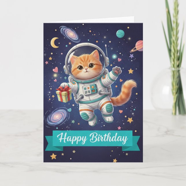 birthday card cat for women kort (Framsida)