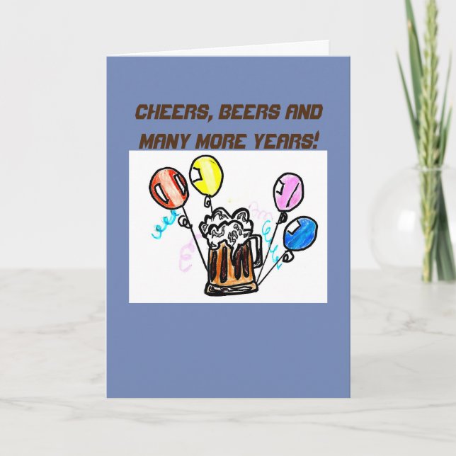BIRTHDAY CARD - CHEERS ÖL KORT (Framsida)