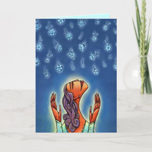 BIRTHDAY CARD ~ FLOWER FILMER HIMMEL ~ ABSTRAKT KORT