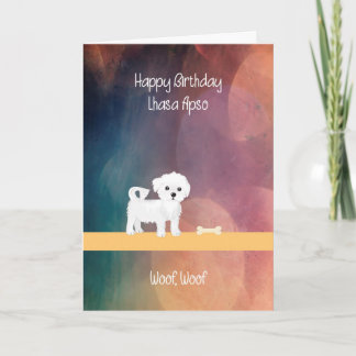 Birthday Card for Lhasa Apso Dog Kort