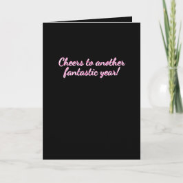Birthday card in black and pink kort