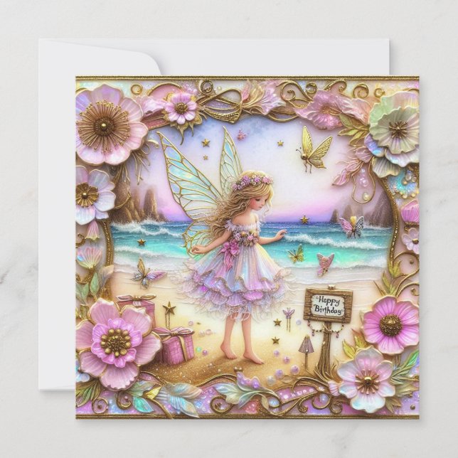 BIRTHDAY CARD ~ Rosa Fairy ~ (Framsida)