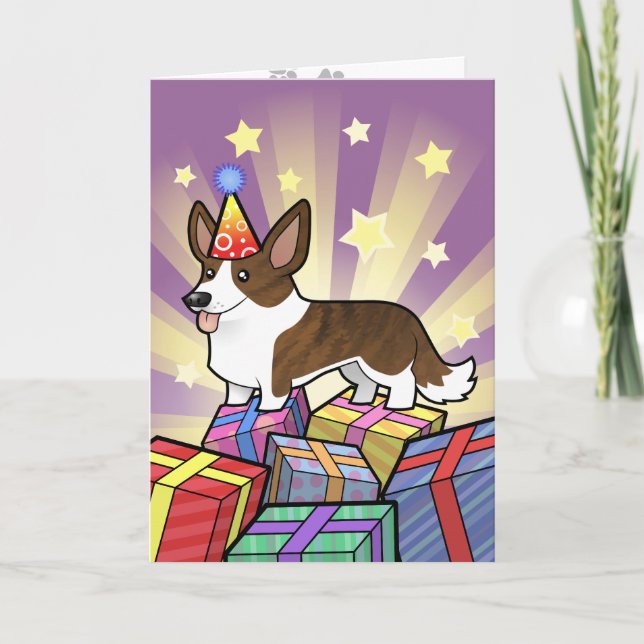 Birthday Cardigan Welsh Corgi Kort (Framsida)