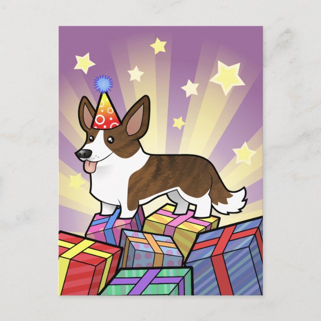 Birthday Cardigan Welsh Corgi Vykort (Framsida)