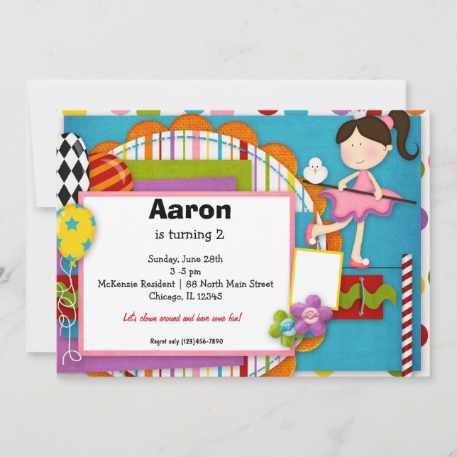 Birthday Carnival Inbjudningar (Framsida)