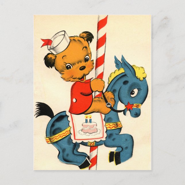 Birthday Carousel Vykort (Framsida)