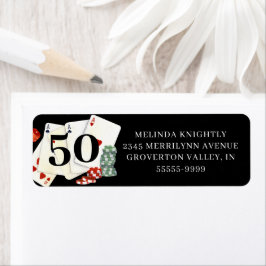 Birthday Casino Poker Party Returadress Etikett