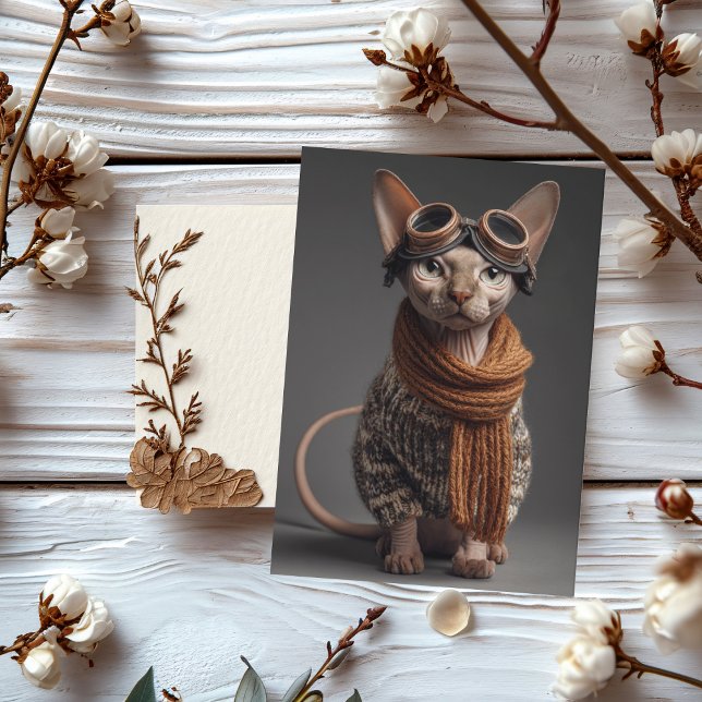 Birthday Cat Pilot Aviator Cool Funny Aviation Kort (Skapare uppladdad)