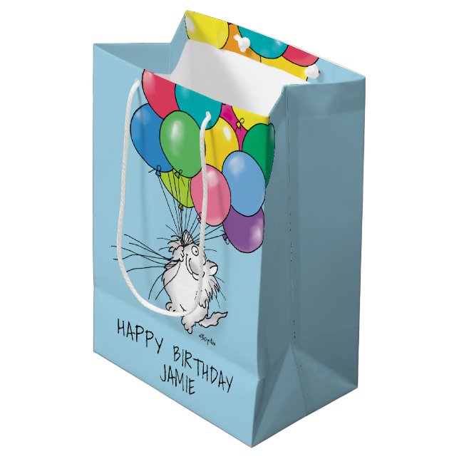 BIRTHDAY CATS AV Sandra Boynton Medium Gift Bag (Framsidan Vinklad)