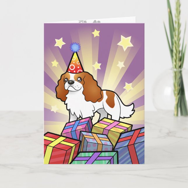 Birthday Cavalier Kung Charles Spain Kort (Framsida)