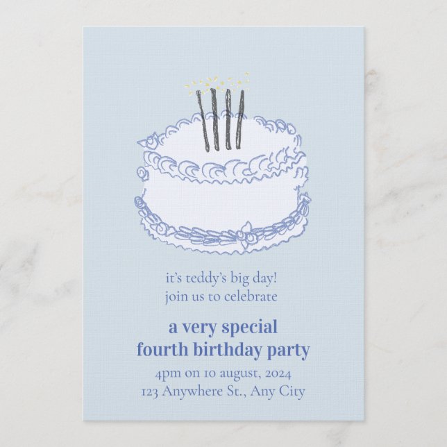 Birthday Celebration – Editable Party Invitation T Inbjudningar (Framsida)