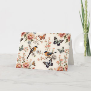 Birthday Chinoiserie Bird and Butterfly Harmony Kort