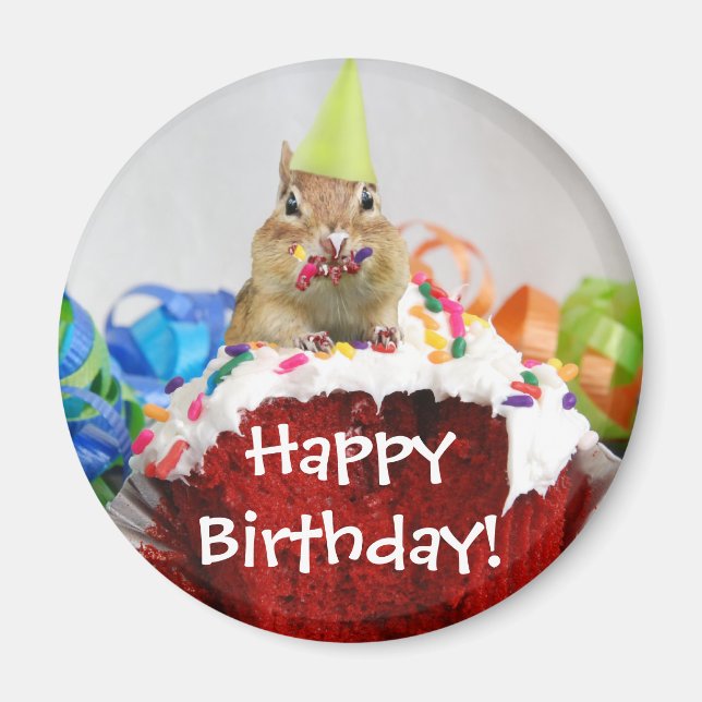 Birthday Chipmunk Magnet (Framsidan)