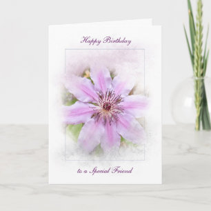 Birthday Clematis Kort