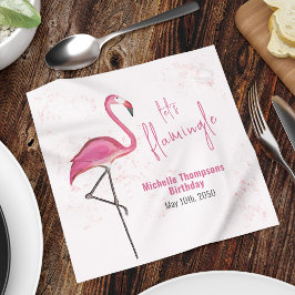 Birthday Cocktail-minimalialist Rosa Flamingo Pappersservett