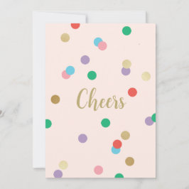 Birthday Confetti Peachy Pink Greeting Card Inbjudningar
