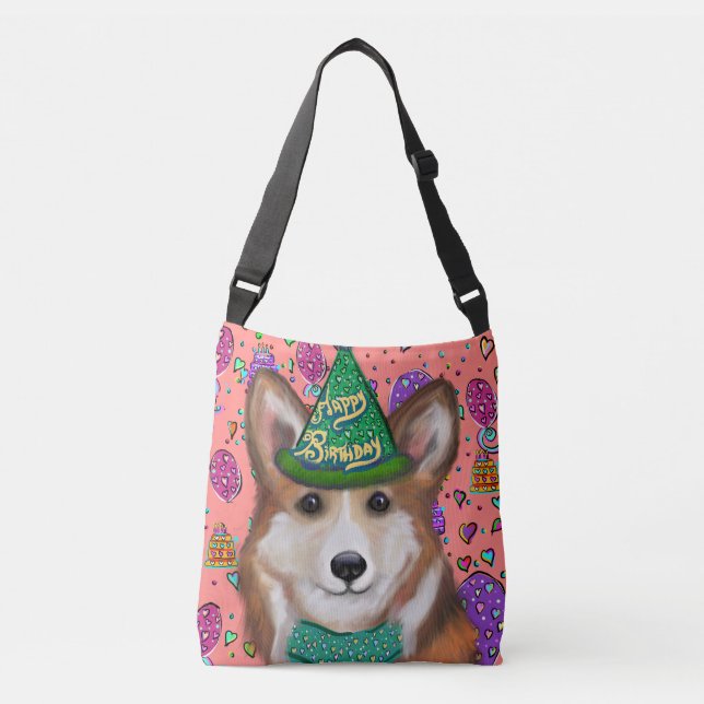 BIRTHDAY CORGI AXELVÄSKA (Framsida)