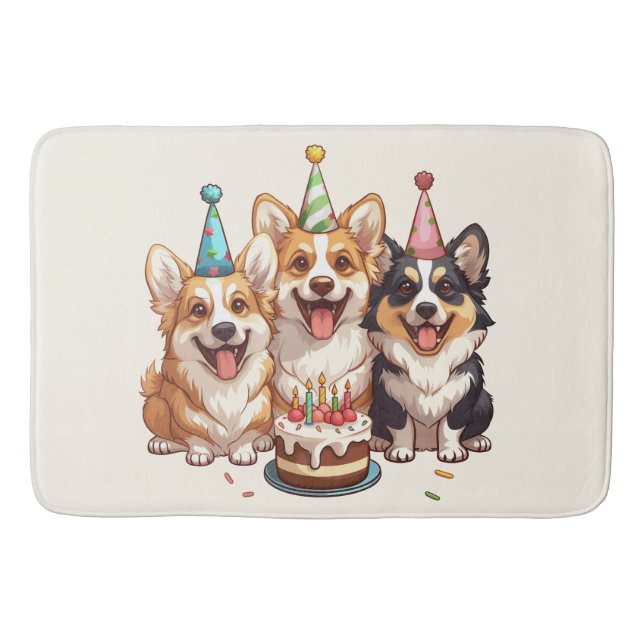 Birthday Corgi Hundar Badrumsmatta (Framsidan)
