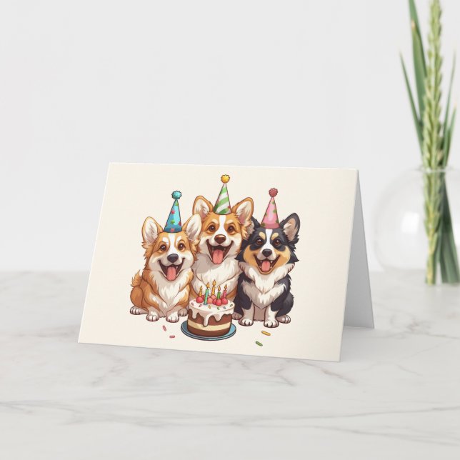 Birthday Corgi Hundar Kort (Framsida)