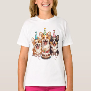 Birthday Corgi Hundar T Shirt
